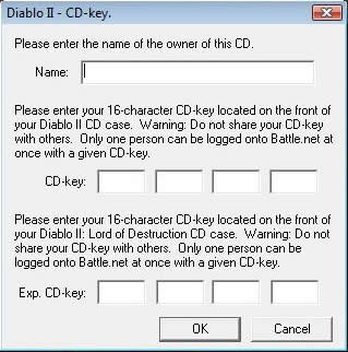 how to change diablo 2 cd keys